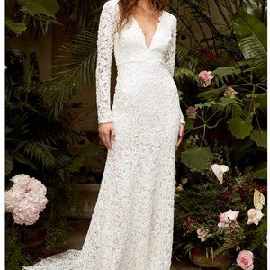 Lulus - Following Your Heart White Lace Long Sleeve Maxi Dress